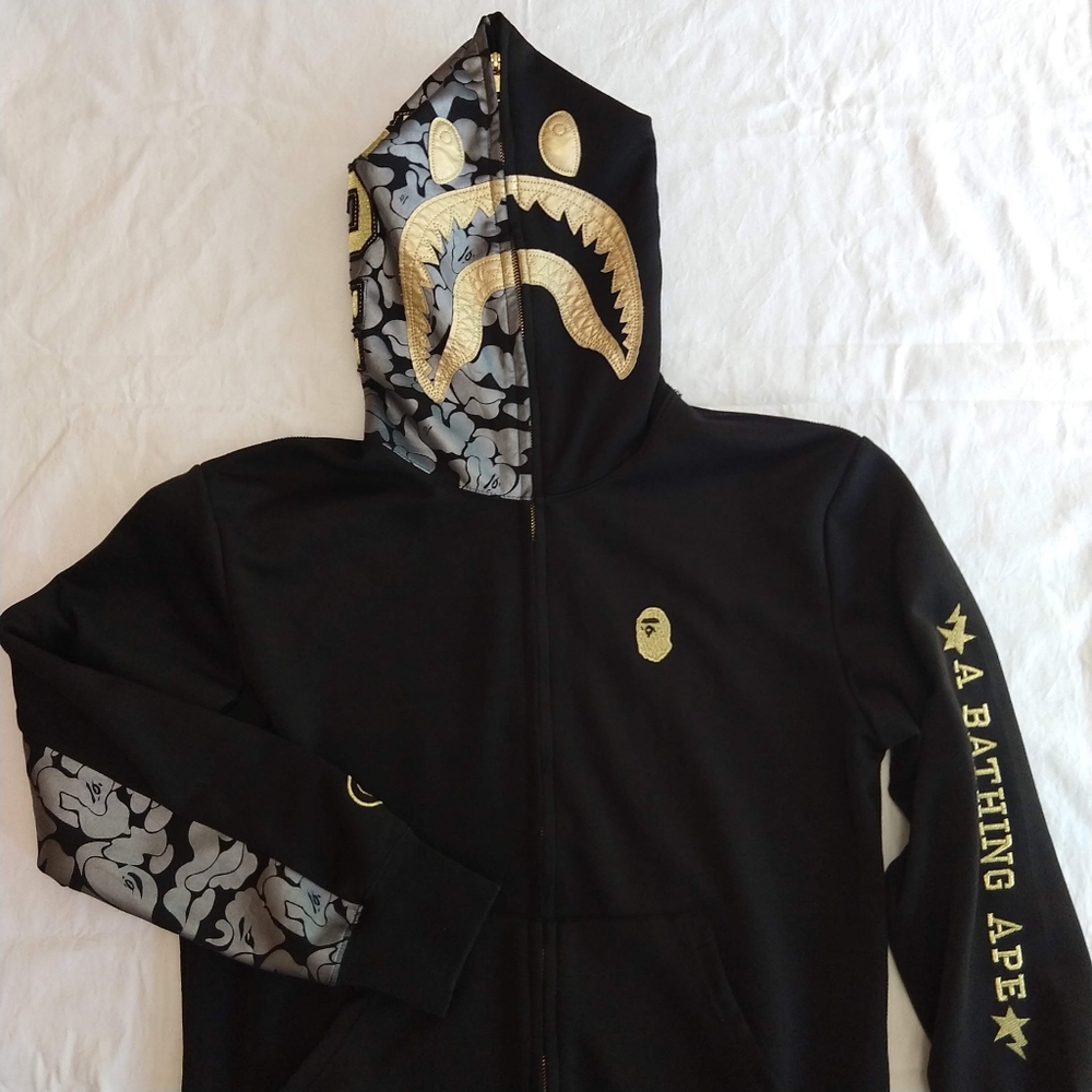 Bape Black & Gold Travis Scott Shark Sweatshirt